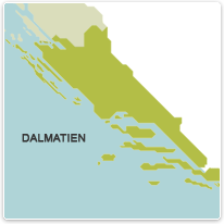 dalmatien, kroatien, karte, landkarte, map